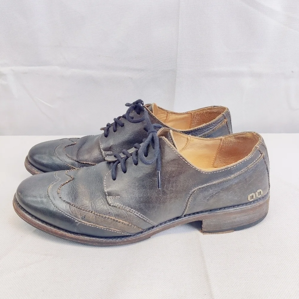 Bed Stu Men’s Wingtip Derby Oxford Shoes Sz 10.5 Distressed Leather Vibram Sole